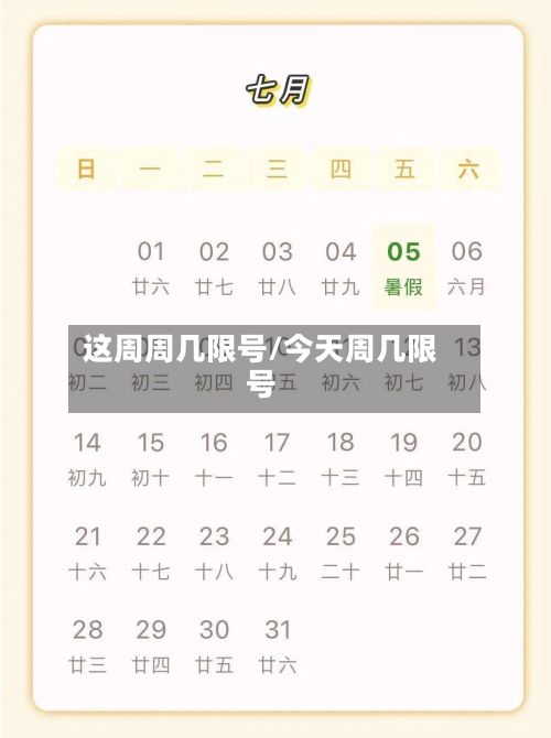 这周周几限号/今天周几限号-第2张图片
