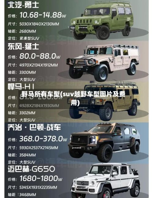 野马所有车型(suv越野车型图片及费用)