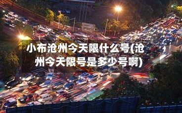 小布沧州今天限什么号(沧州今天限号是多少号啊)