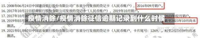 疫情消除/疫情消除征信逾期记录到什么时候-第2张图片
