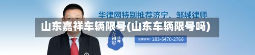 山东嘉祥车辆限号(山东车辆限号吗)-第2张图片